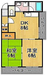 ベルメゾンイトウ 2DKの間取図画像