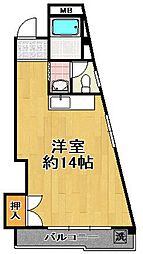 ヴァンコート三軒家東 ワンルームの間取図画像