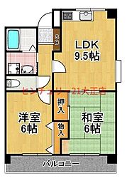 グレイスピア夕凪 2LDKの間取図画像