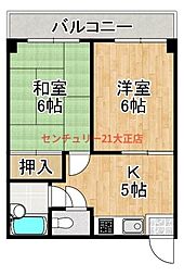 ビ・アット夕凪 2Kの間取図画像