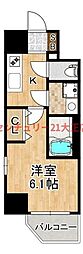 エスリードレジデンス大阪弁天町 1Kの間取図画像