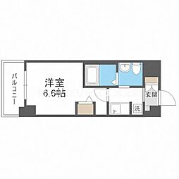 エステムコート難波ウエストサイド2ベイフレックス 1Kの間取図画像