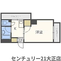 DO大阪港 1Kの間取図画像