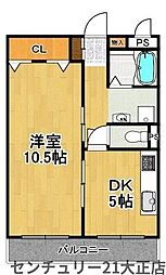 ポートヴイラメイセイ 2DKの間取図画像