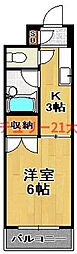 東洋プラザ泉尾 1Kの間取図画像