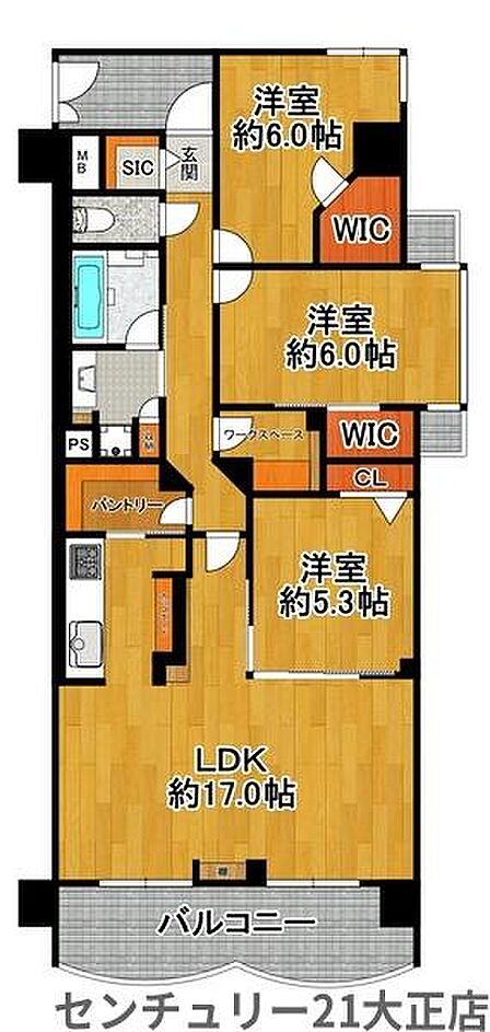 3LDK 間取り