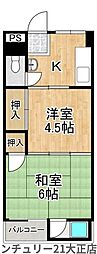 北恩加島住宅1棟 2Kの間取図画像