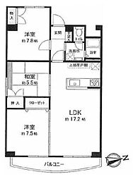 ファミール伏見C棟 3LDKの間取図画像