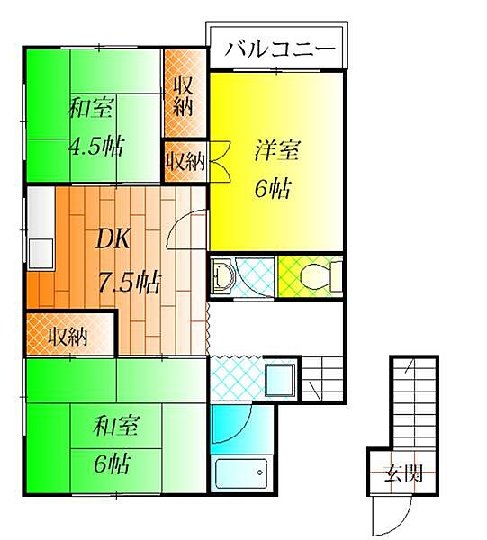 R-8青山ハイツ 82｜大阪府藤井寺市青山２丁目(賃貸アパート3DK・2階・58.08㎡)の写真 その2