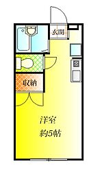レオパレス藤本2 ワンルームの間取図画像