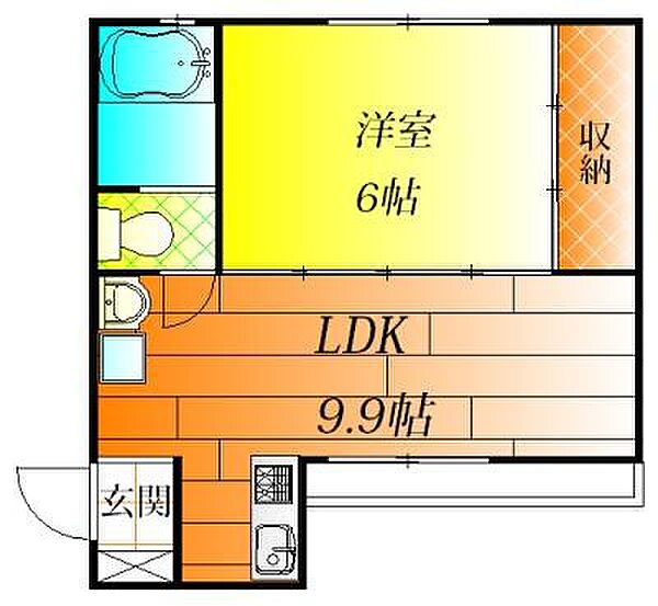 オレンジマンション ｜大阪府羽曳野市白鳥１丁目(賃貸マンション1LDK・1階・34.70㎡)の写真 その2