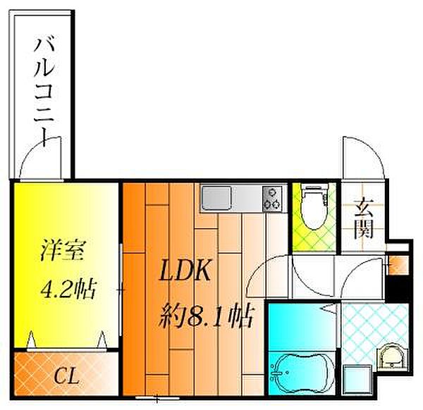 大阪府羽曳野市島泉１丁目(賃貸アパート1LDK・3階・32.19㎡)の写真 その2