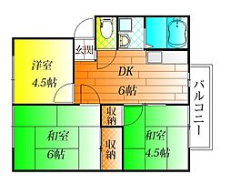 ファミールハイム 3DKの間取図画像