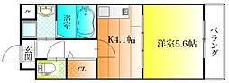 アベニュー岡 1Kの間取図画像