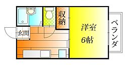 ハイツ高屋 1Kの間取図画像