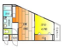 ダイアナヴィレッジ 1DKの間取図画像