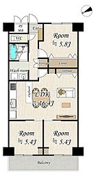 枚方淀川公園スカイハイツ 3LDKの間取図画像