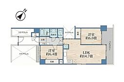 プルミエール入間シティ 2LDKの間取図画像