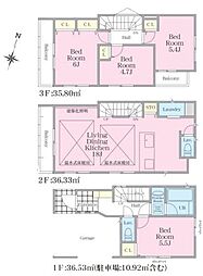 物件画像 1号棟中区新築戸建 2路線利用OK