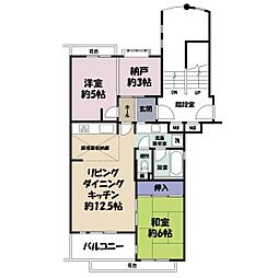 グリーンプラザつくば並木 2SLDKの間取図画像