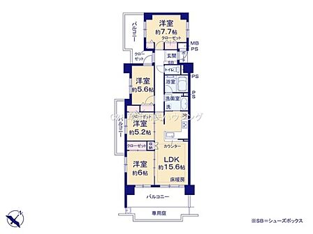 3か所にバルコニを備えた間取りが魅力。用途に応じて使い分けができ、日々の暮らしの利便性を高めてくれそうです。