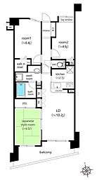 コスモ聖蹟桜ヶ丘コートフォルム 3LDKの間取図画像