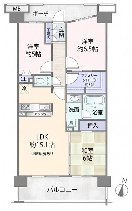 使いやすいスタンダードな3SLDKプラン、和室はお洒落な琉球畳に変更しています。無駄を少なくし有効に使えるスペースをできる限り多く設けました。