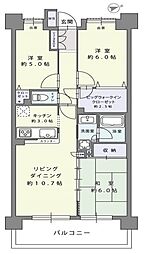 クラウンガーデン武蔵野 3LDKの間取り