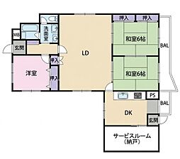 ターミナルマンション朝日プラザ天王寺東C棟 4SLDKの間取図画像