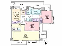 ドラゴンマンション坂戸壱番館 2SLDKの間取図画像