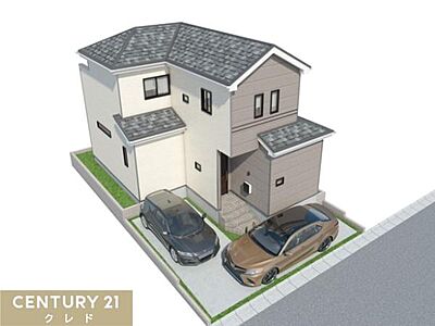 外観：【外観完成予想図】メールでの資料請求だけでも大歓迎！まずはお気軽にお問い合わせください！※外観パースは完成予想図であり、実際とは異なる場合があります。