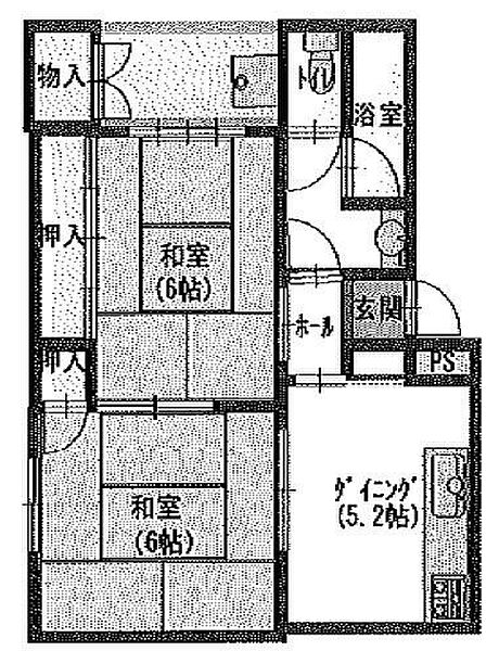 マンションかどわき ｜滋賀県栗東市中沢３丁目(賃貸マンション2DK・1階・48.04㎡)の写真 その2