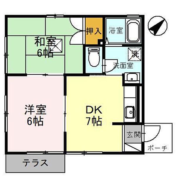 アムール ｜滋賀県草津市渋川１丁目(賃貸アパート2DK・1階・41.34㎡)の写真 その2