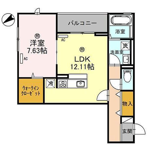 プティペル ｜滋賀県栗東市大橋５丁目(賃貸アパート1LDK・3階・52.96㎡)の写真 その2