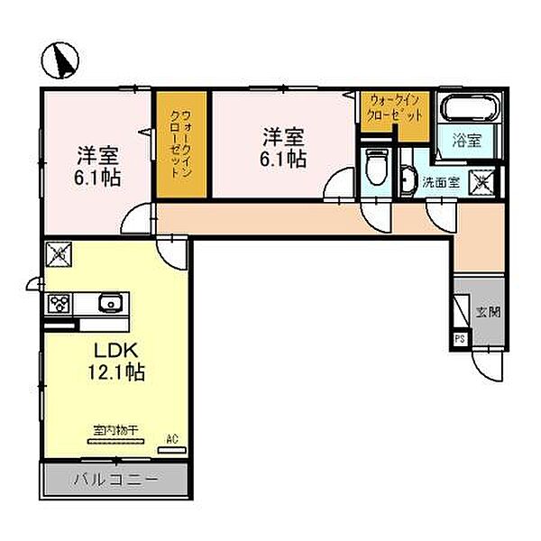 Eminence ｜滋賀県大津市大萱４丁目(賃貸アパート2LDK・1階・66.32㎡)の写真 その2