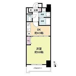 イクスコート大津駅前 3階1DKの間取り