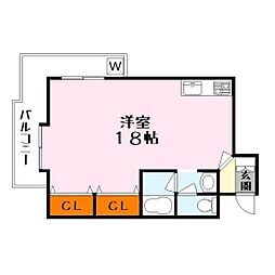 メゾン寿 1Kの間取図画像