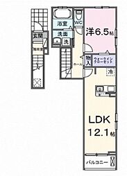 アンシャンテ 1LDKの間取図画像