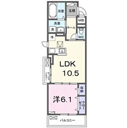 エルグランデSOU 1LDKの間取図画像