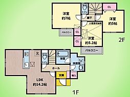 八王子市大塚 戸建て 3LDKの間取り