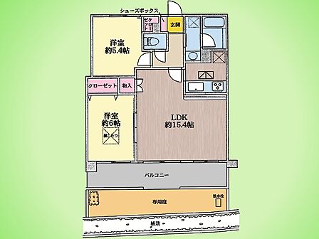 2LDK 間取り
