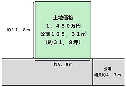 物件画像 恵我之荘1丁目　建築条件無し売土地