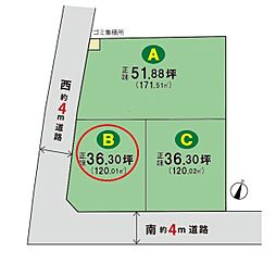 物件画像 所沢市　山口25期　　全3区画　Ｂ区画