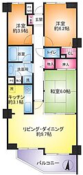 稲毛ガーデンハウス 3LDKの間取図画像