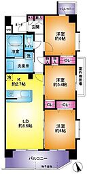 アンビシャスプラッツァ春日部 3LDKの間取図画像