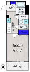 THE PALMS MUSE SHIN-EGOTA 1Kの間取図画像