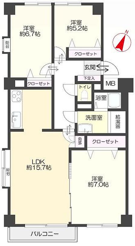 南西角部屋、前面・側面・背面棟なし!