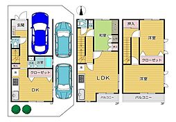 大阪市城東区東中浜6丁目　中古戸建 3LDKの間取り