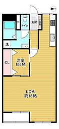 高倉第一コーポA棟 1LDKの間取図画像