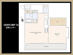 パラシオン椎名町 1LDKの間取図画像